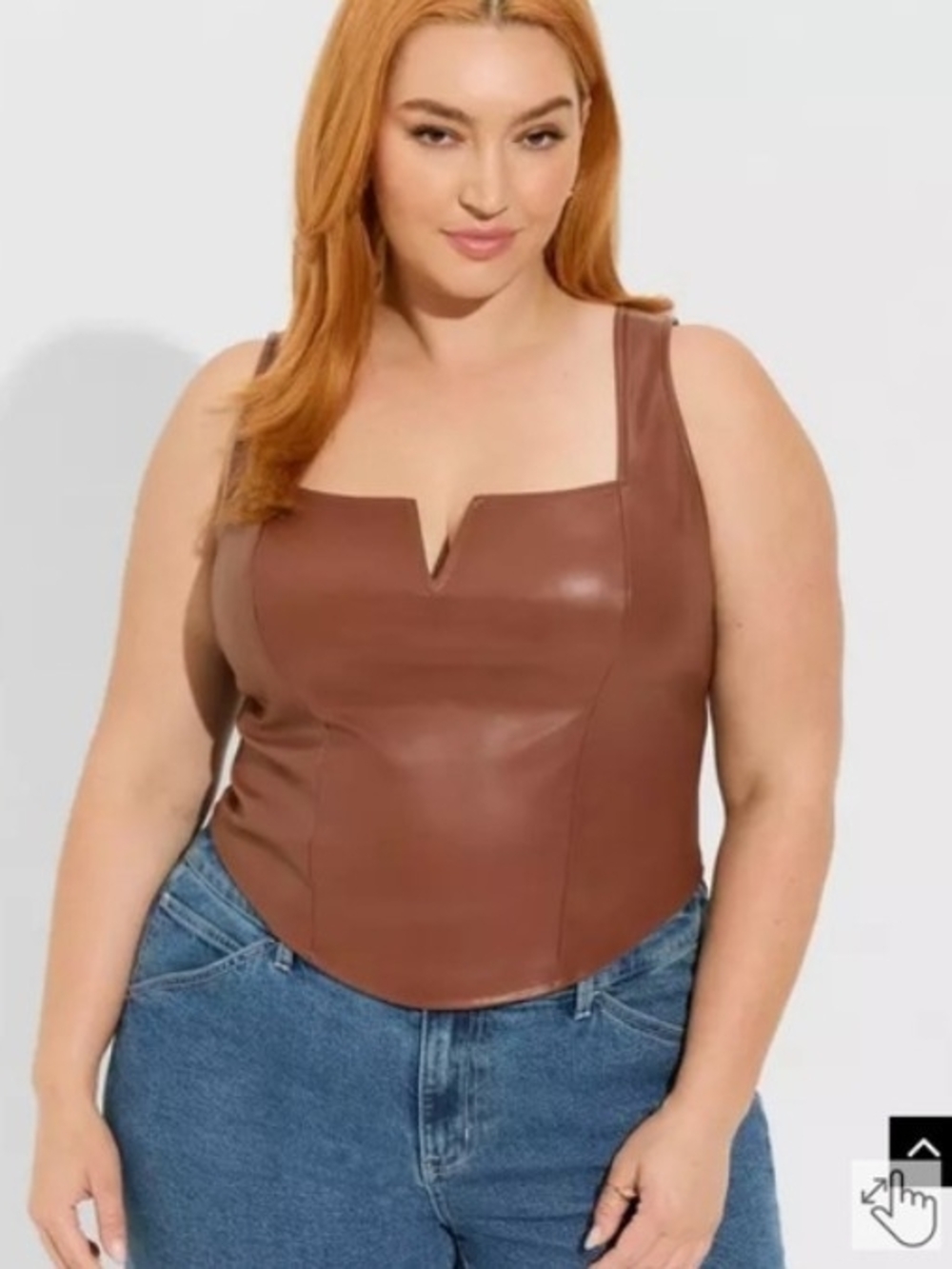 torrid Brown Faux Leather Square-Neck Tank